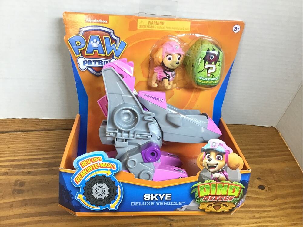 Paw Patrol Dino Rescue Skye Deluxe Pink Vehicle New Spin Master Mystery Dinosaur